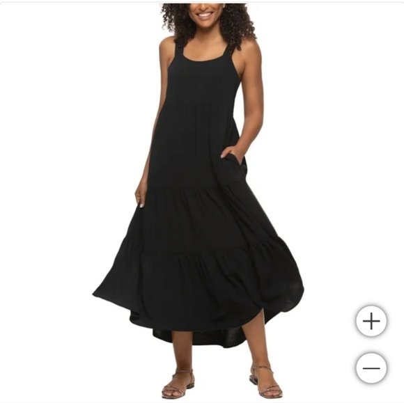 NWT Felina Women's Tiered Maxi Dress Black - Picture 2 of 5